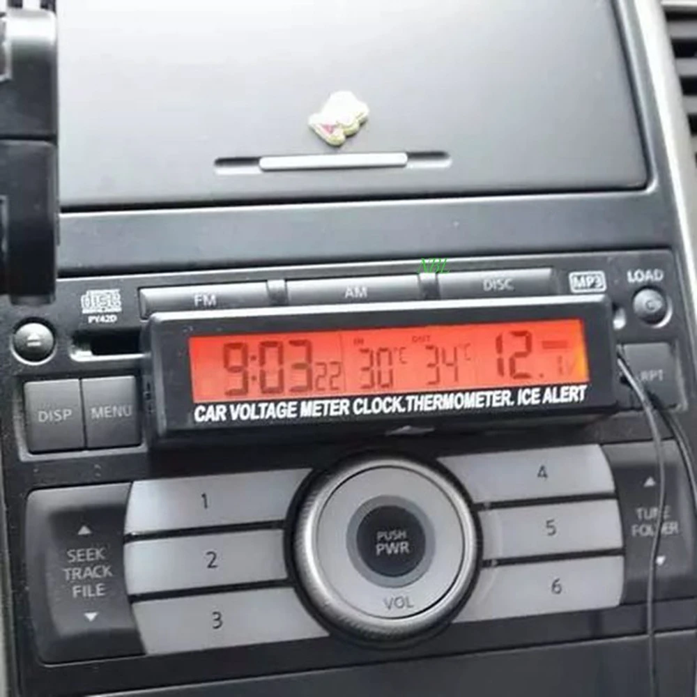 3 в 1 12 В цифровой ЖК экран автомобильный аккумулятор измеритель напряжения часы