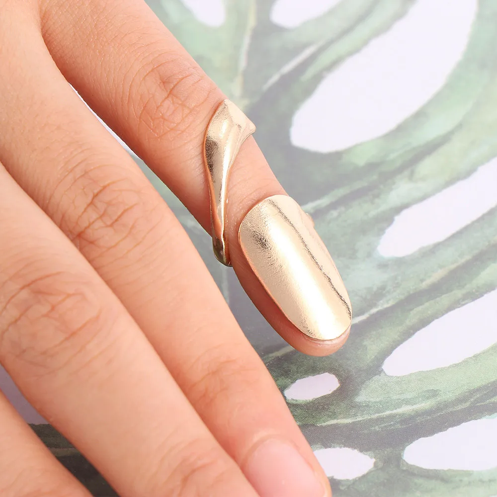 Fashion Punk False Nails Alloy Metal Finger Rings Women Jewelry 1pcs