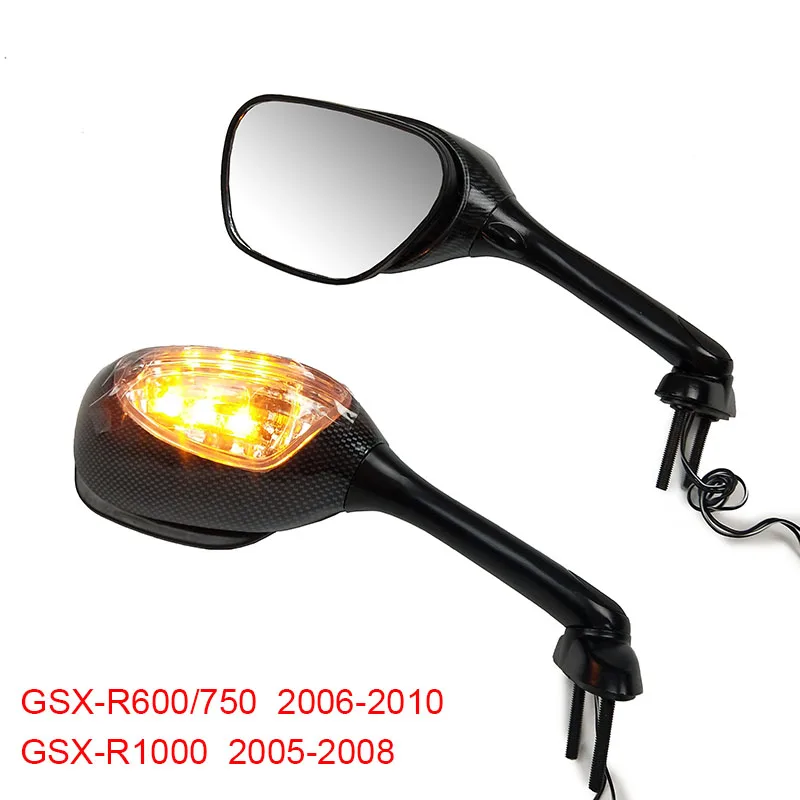 

For Suzuki GSX-R600 GSX-R750 2006-2010 Motorcycle Rearview Rear View Side Mirrors LED Turn Signal GSXR600 GSX-R1000 2005-2008