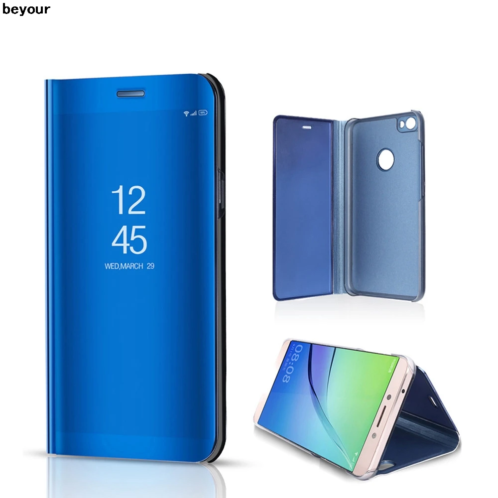

For Redmi 5 plus Note 5A prime Note 4X Note 3 4 X Smart Mirror Clear View Flip cover Case For Xiaomi Mi A1 Mix 2 mi 6 5C Case