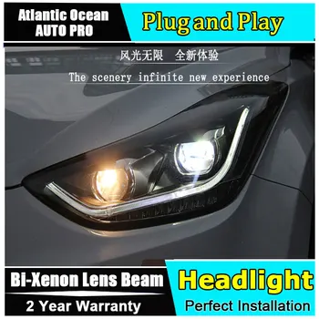 

2011-2015 headlamp Car Styling for Hyundai Elantra Headlights Elantra LED Headlight Lens Double Beam HID KIT Xenon bi xenon lens