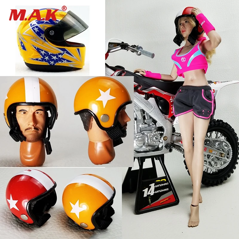 

1/6 Scale Plastic Racing Helmet Scene Props Fit 12" Actioin Figure No body for 12inches action Figure Scene Accessories