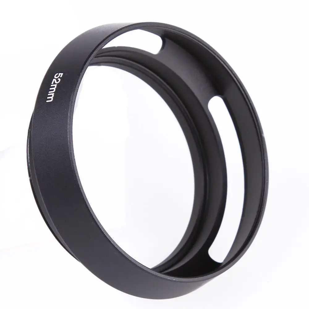 

Metal 52mm Curved Vented Lens Hood for Leica 52 mm Thread Filter Lens DSLR