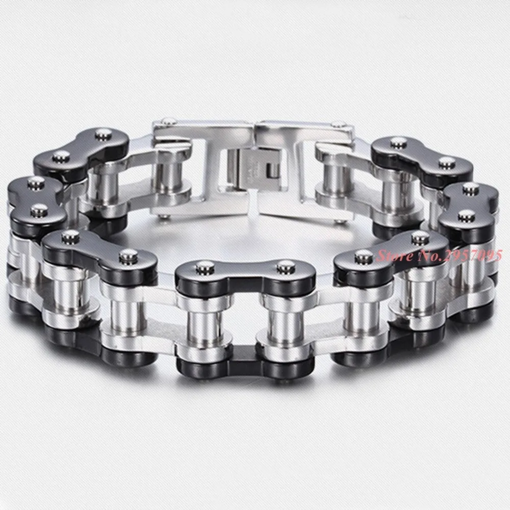 23cm*20mm Punk Stainless Steel Bracelet Men Biker Bicycle Motorcycle Chain Men's Bracelets Mens Bracelets & Bangles