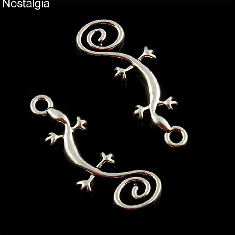 Nostalgia Abalorio De Lagarto De Gecko Joyeria De Animal Compatible Con Kawaii Pendientes Pulsera Fabricacion De Collar 11x29mm 10 Uds Amuletos Aliexpress