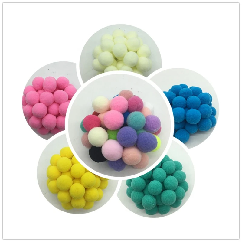 

60Pcs 25mm,mix Color Pompom Fluffy Plush Cloth Craft DIY Soft Pon Pom Pon Poms Ball Furball Home Decor Sewing Supplies Craf
