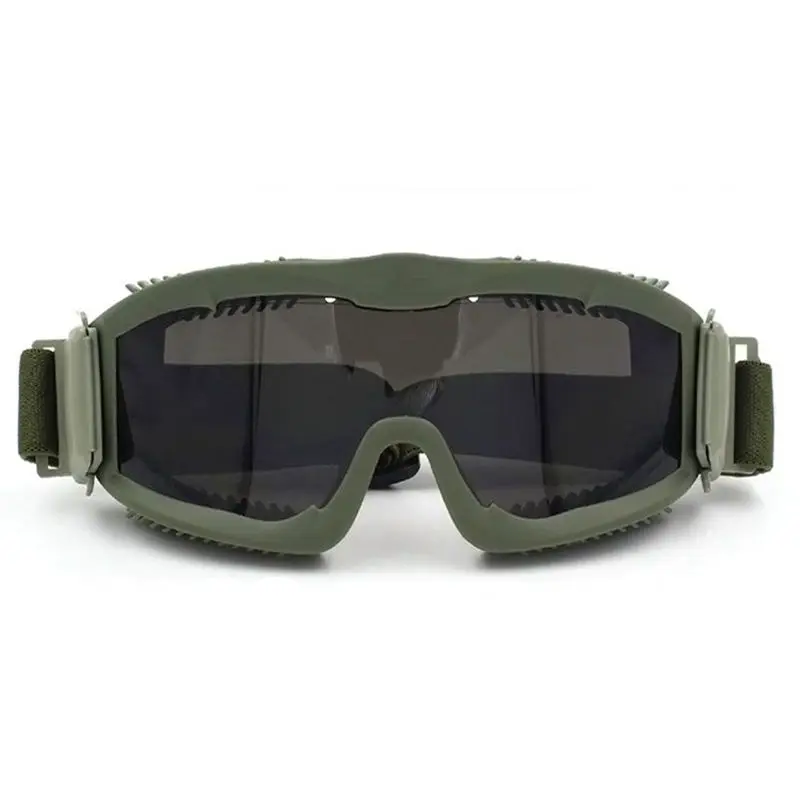 Тактические Военные очки ветрозащитные очки CS Airsoft Wargame спортивные мужские очки охотничьи для стрельбы, военные очки с 3 линзами - Цвет: green