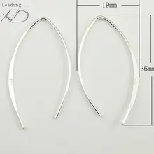 Подлинные Твердые серьги из стерлингового серебра, 5 пар серебряных ушных крючков 19x36 мм Серьги для ювелирных изделий