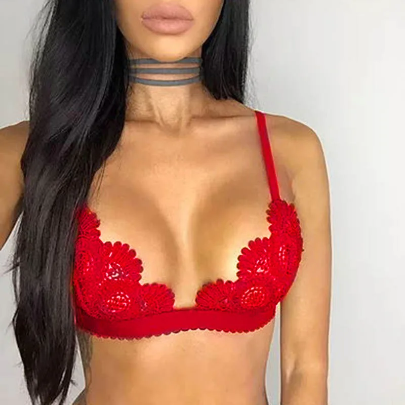 

New Cutout Lace Bra Shimmer Bralette Gage Brassiere Unlined Bralet Lounge Bralette Sexy Ladies Underwear Intimates P2