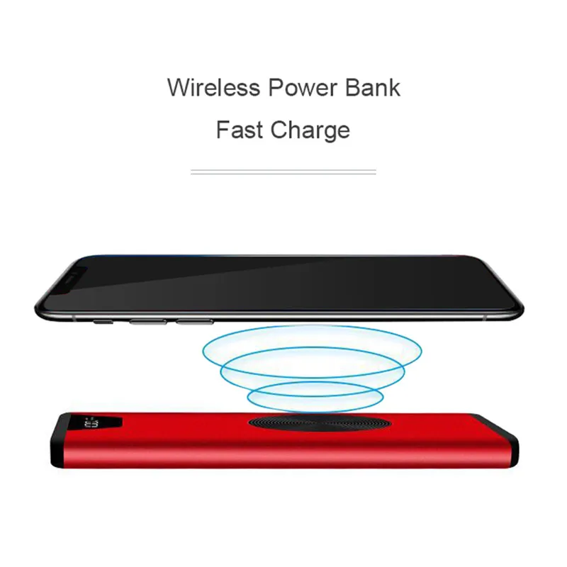 

10000 mAh Power Bank Portable Wireless Charger QI External Battery Bank Dual USB For Samsung Mobile Phones