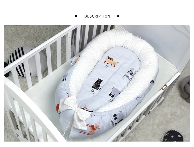 Детский шезлонг Реверсивный новорожденный спальный люлька для кровати-дышащий Удобный съемный Портативный Snuggle Nest кровать для От 0 до 1 года