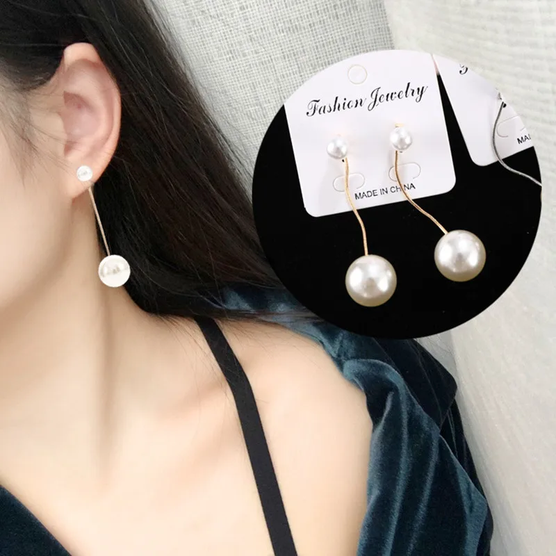 

2019 Tassel Long Earrings Same Wholesale Vintage Korean Fashion Jewelry Paragraph Imitation Pearl Female Earrings Section Star