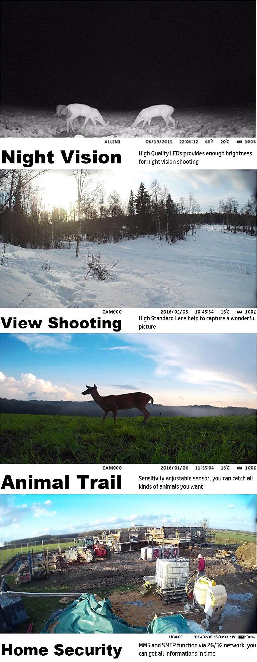Wildlife Digital Hunting Camera 12mp 940NM HC300M Trail Camera Traps HD GPRS MMS IR Infrared Animal Hunt SMS MMS Trail Camera (16)