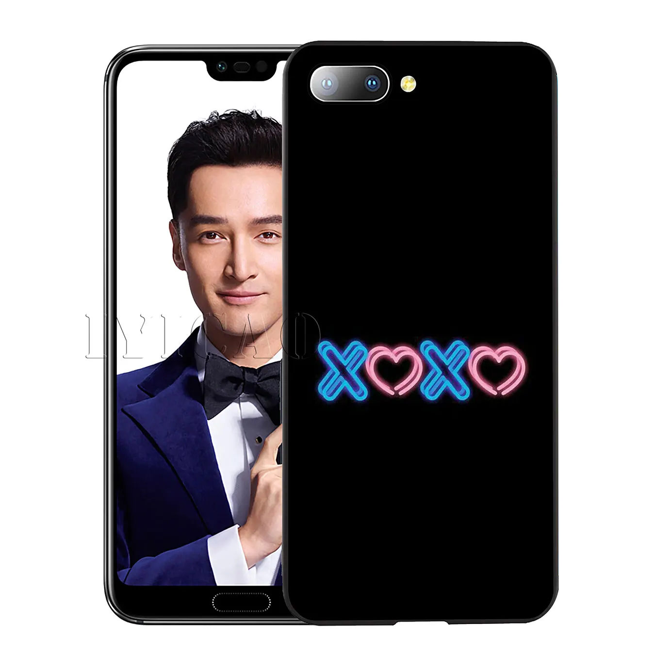 Мягкий чехол IYICAO с цветным текстом на черном фоне для Huawei Y7 Y6 Prime Y9 2018 Honor 8C 8X 8 9 10 Lite