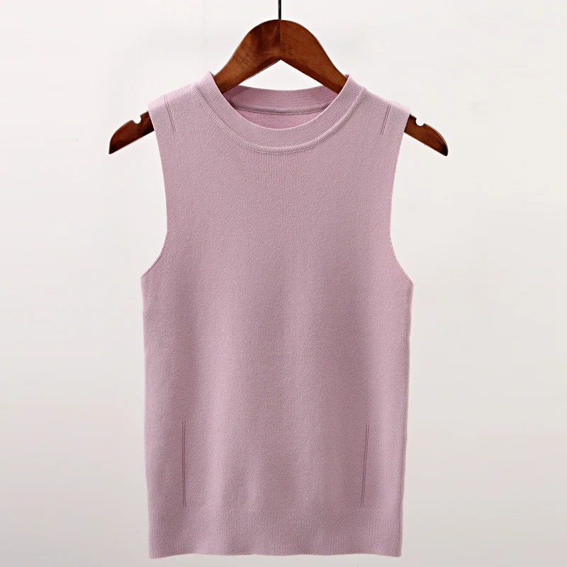 Сексуальная Женская одежда с круглым вырезом, крутая Однотонная рубашка с коротким рукавом, повседневные рубашки для женщин, модная рубашка без рукавов 3192 50 - Цвет: Фиолетовый