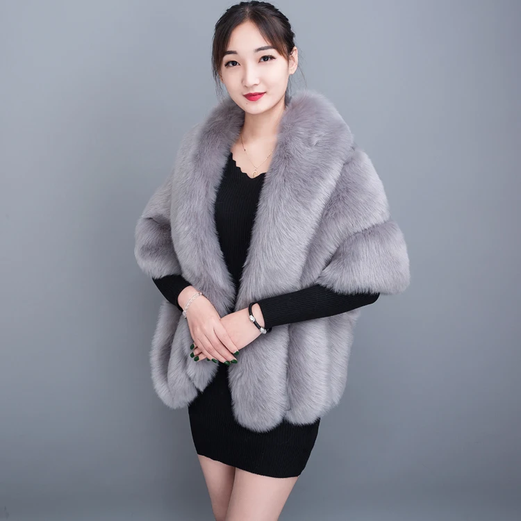 plus size faux fur shawl