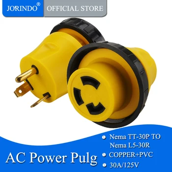 

JORINDO [TT-30P to L5-30R] Plugrand Generator Adapter RV 30Amp TT-30P to L5-30R 30Amp 3-Prong Locking Adapter