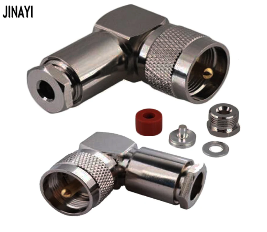 5pcs/lot UHF PL259 Male Right Angle Clamp Connector for LMR400 RG8
