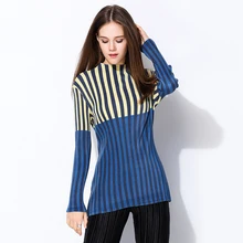 Новая европейская футболка со складками miyake life, футболка с длинными рукавами, Приталенная футболка