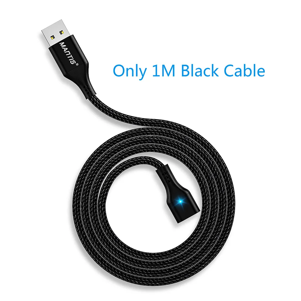 Магнитный зарядный Micro USB кабель MANTIS 3A для samsung Galaxy s7 j7 j5, магнитный кабель для быстрой зарядки Xiaomi Redmi 4X Note 4 5 - Цвет: CableBlack