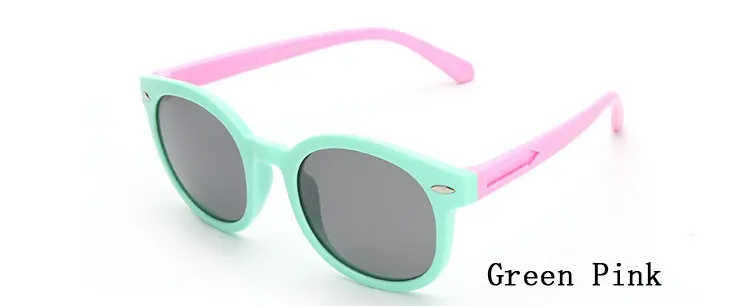 Ralferty очки детские для мальчиков и девочек, поляризованные солнцезащитные очки, очки для ребенка гибкие резиновые очки детские очки для Спорт на открытом воздухе Oculos 832 - Цвет линз: Green Pink
