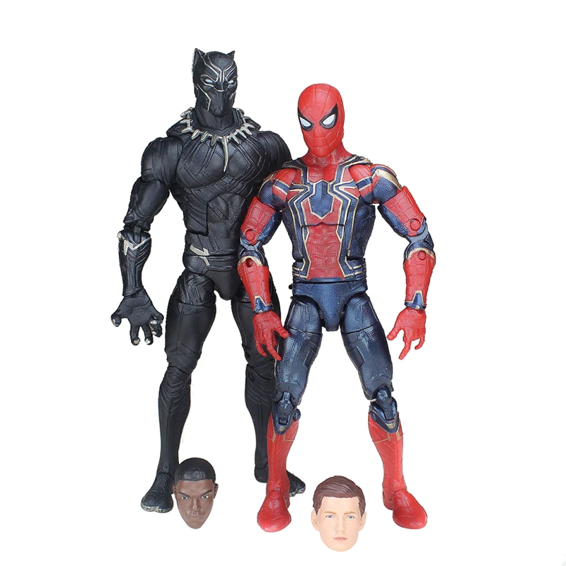 

2PCS Spiderman Infinity War Black Panther Marvel Avengers Legends 6" Action Figure Spider Man Model Toys for Christmas Gift