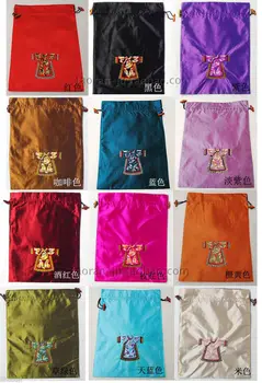 

Wholesale 10 Chinese pure hand knitted silk jewelry bags