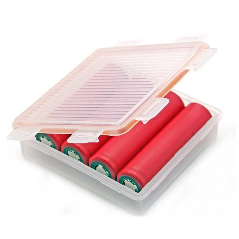 

Mini Portable Clear Hard Plastic Case Holder Storage Box For 4Pcs 18650 Battery