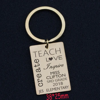 

For Teacher's Day Gift Graduation Gift Custom Keychain Teach Love Inspire Miss Clifton Srd Grade 2018 Elemen Tary Key Ring