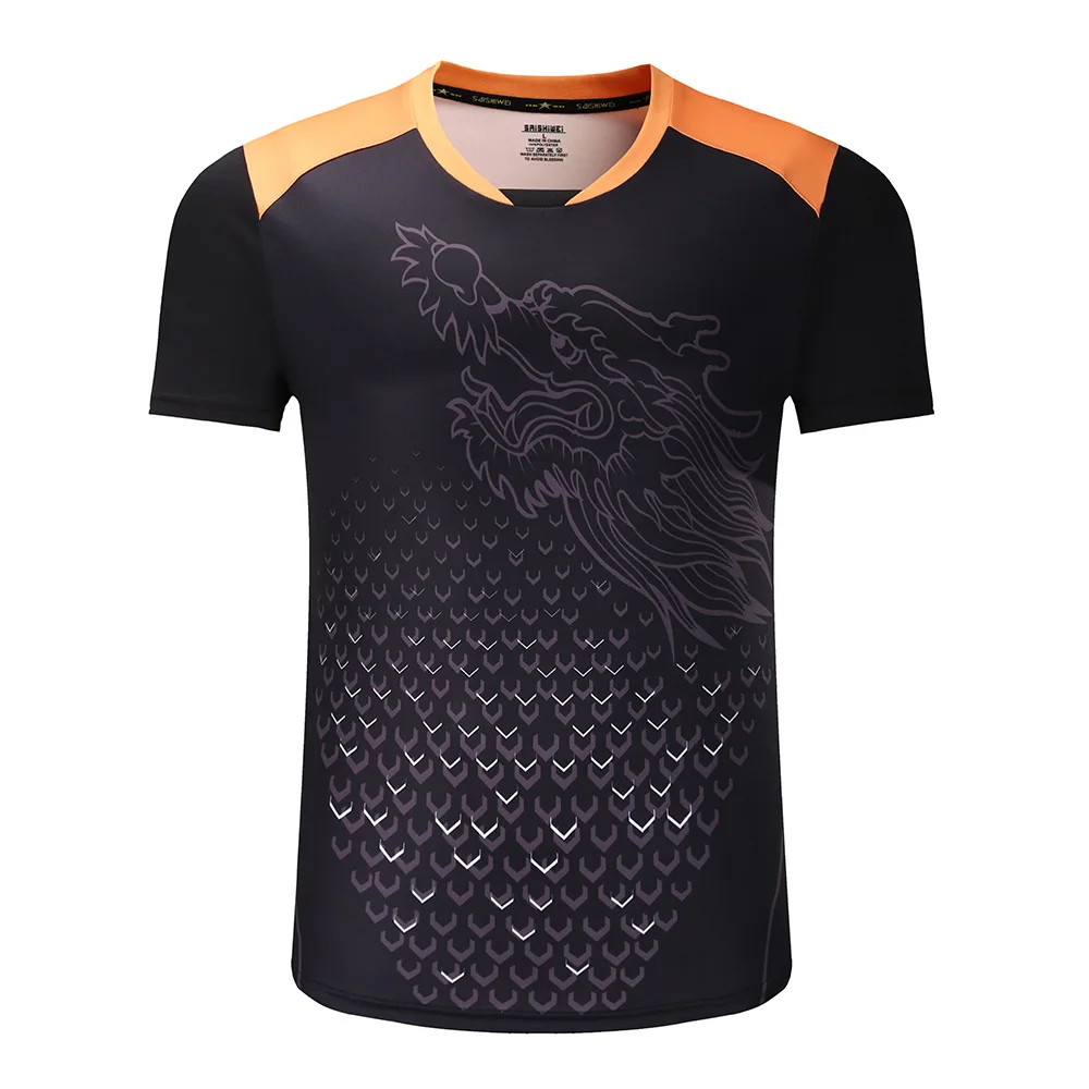 NEW Li-Ning Print China Dragon Men Badminton T-Shirts Tennis clothes Sport  Tops