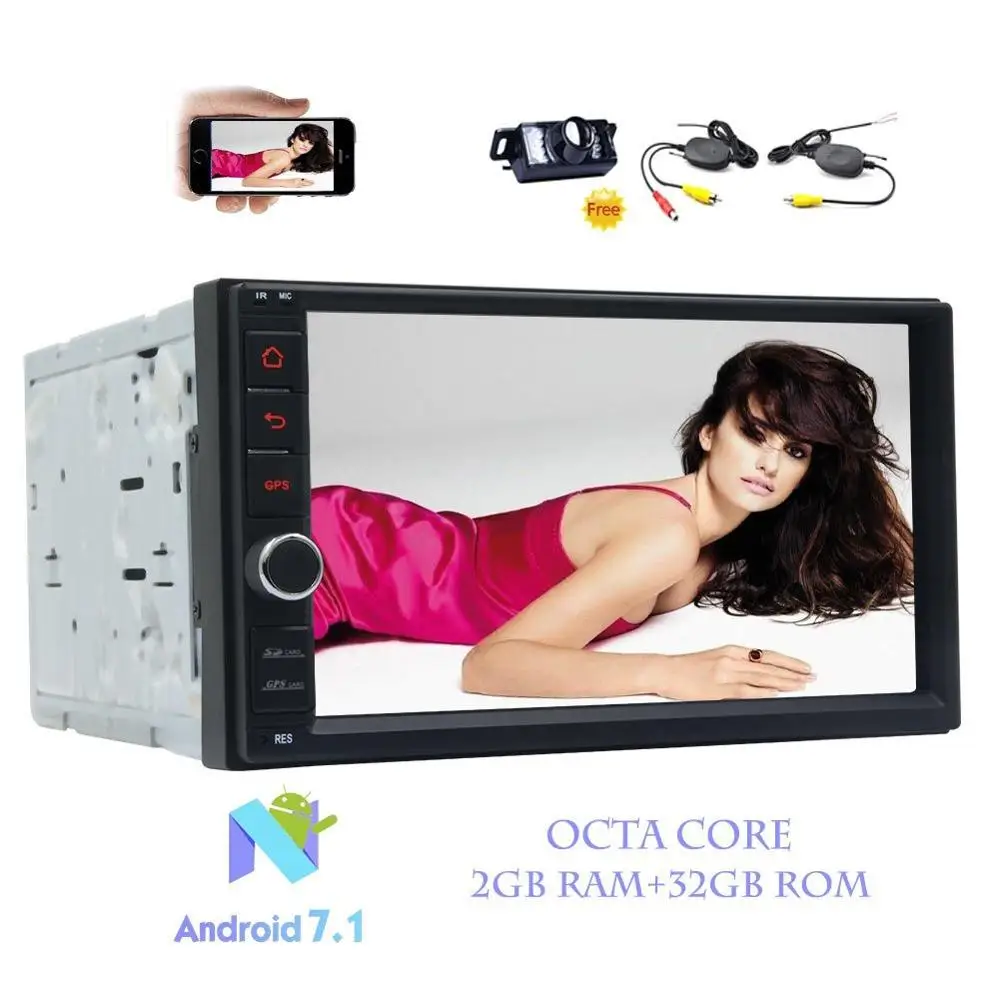 font b Wireless b font Rear Camera 7 Autoradio Android 7 1 Octa core 2GB