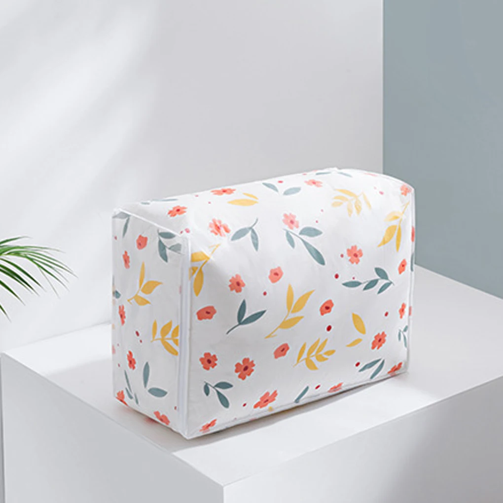 

PEVA Flower Geometric Printed Quilt Storage Bag Dustproof Moistureproof Wardrobe Clothing Blanket Organize Case