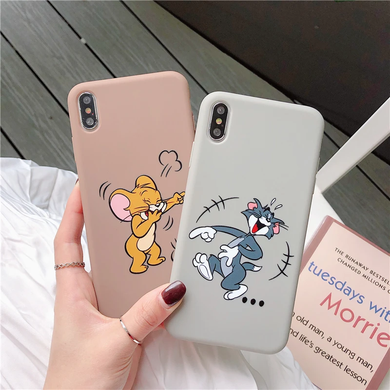 

Cartoon Tom and Jerry For iPhone 6S 6 S 7 8 Plus Case Fundas Silicon Phone Case For iPhone X XS MAX XR Soft TPU Cover Coque