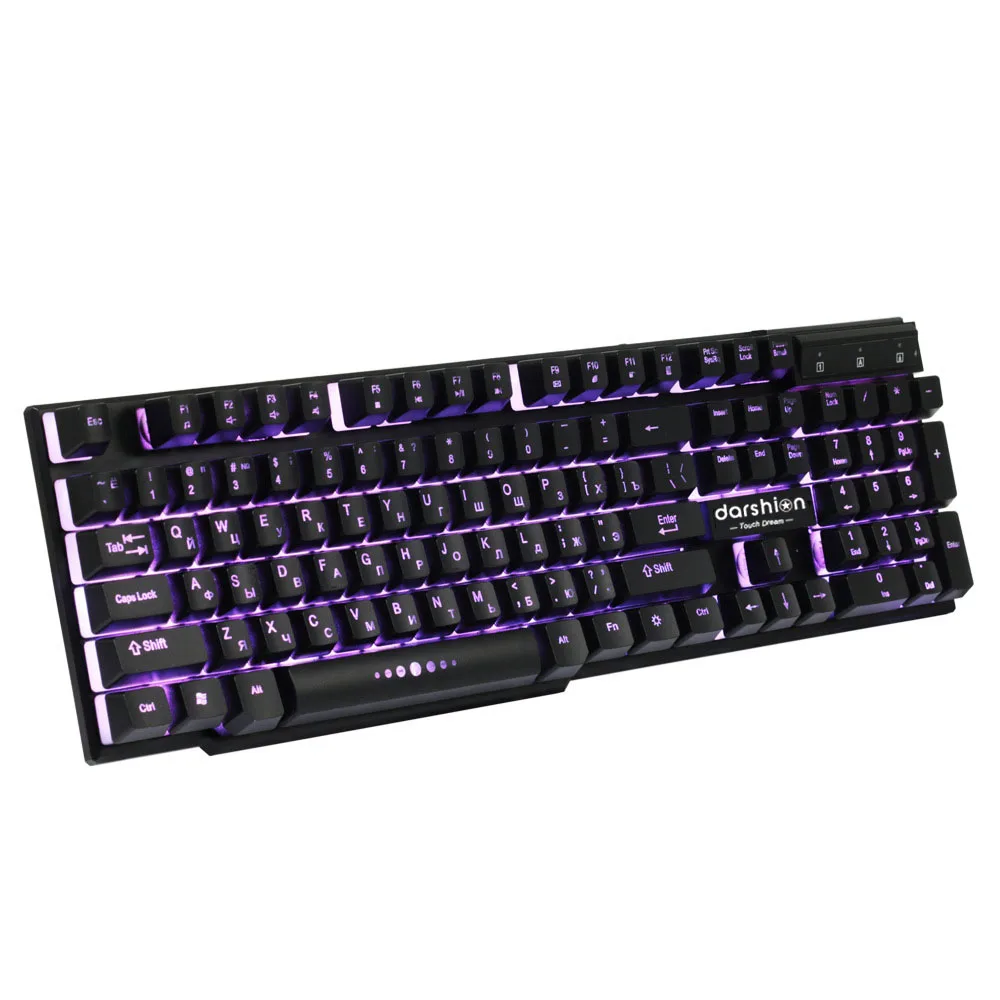 Russian Rainbow Backlit Keyboard Mouse Combo Colorful + Optical Mice USB Wired Backlit Gaming Mouse Breathing Light 3200DPI