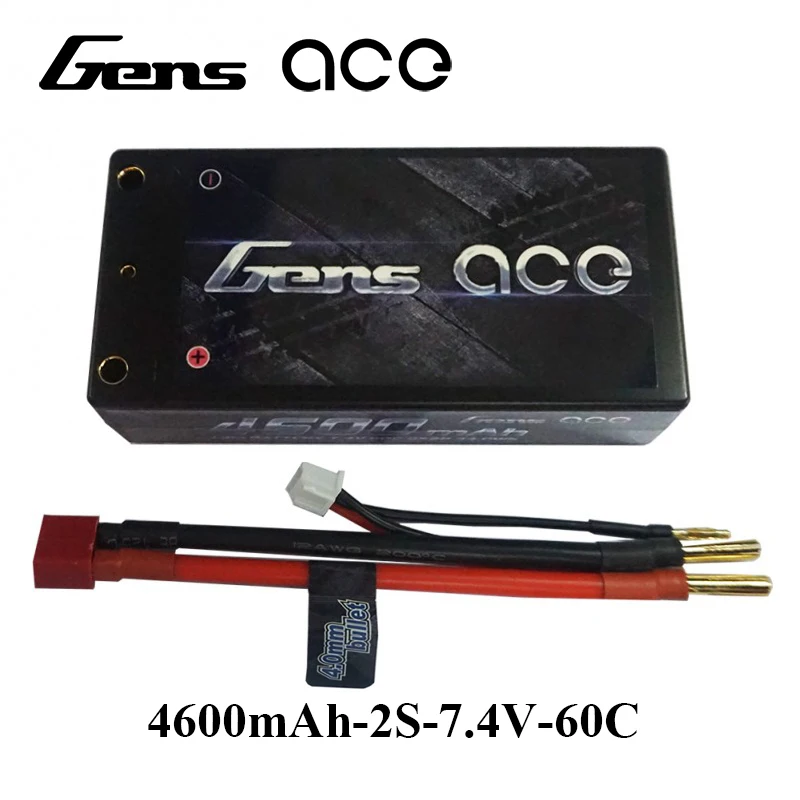 

Gens ace Lipo Battery 7.4V Battery 4600mAh Lipo 2S 60C-120C RC Battery Pack 2S2P Deans Plug for Traxxas RC Cars Top Performance