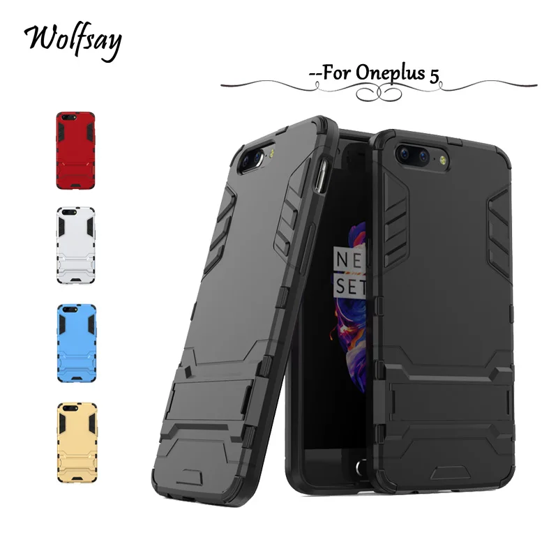 

Wolfsay For Case Oneplus 5 Cover Slim Robot Armor Shockproof Rubber Case For Oneplus 5 Case For Oneplus 5 Oneplus5 Fundas Coque