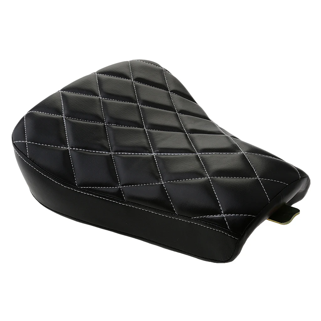 Black Motorcycle Stitching Front Driver Solo Seat Cushion For   Sportster XL1200 350*275*70mm Leather & Sponge Seat Cushion