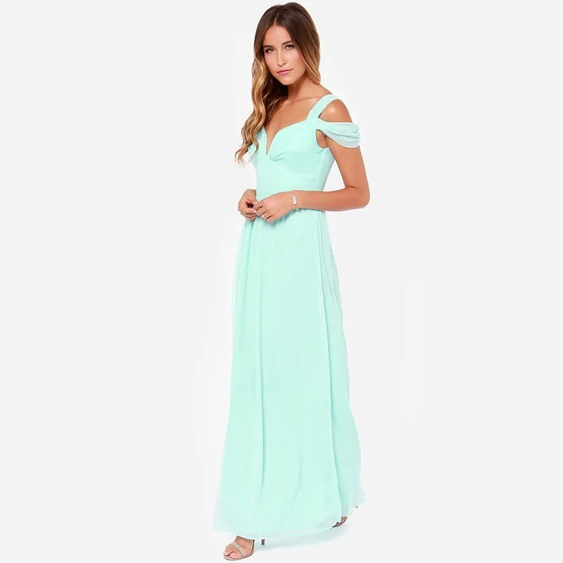 HAOYIHUI-2016-Brand-New-Summer-Floor-Length-Solid-Dinner-Sexy-Dress-Side-Slit-V-Neck-Off (4)