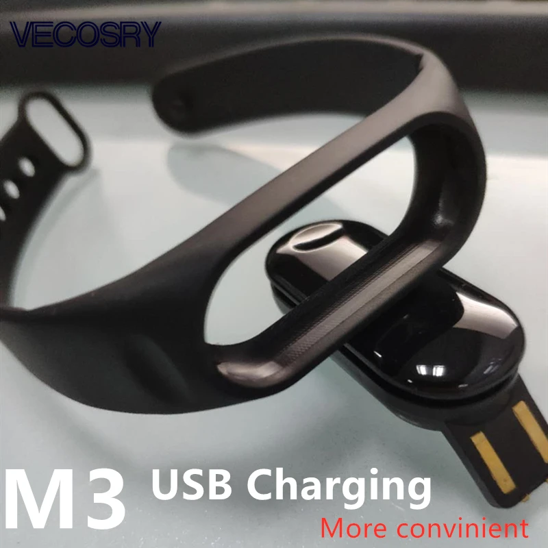 

M3 Waterproof Smart Wristband Touch Color Screen Health Test Heart Rate/Blood Pressure Measurement Pedometer Charging by USB