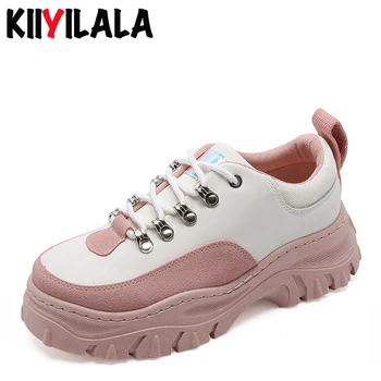 

Kiiyilala Women Sneakers 2019 Fashion Platform Sneakers Ladies Brand Chunky Causal Ankle Boots Shoes Woman Leather Sports Shoes
