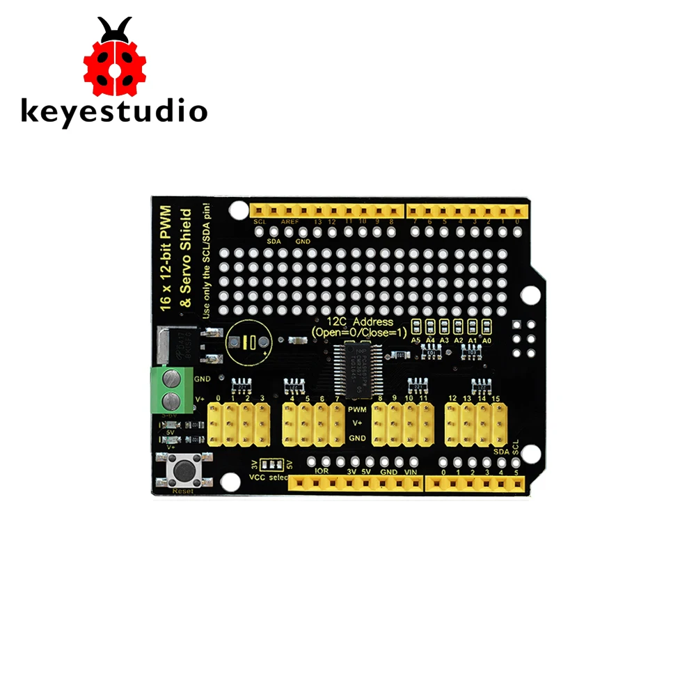Keyestudio PCA9685 16-канальный серво мотор привода щит I2C для Arduino Raspberry Pi | Компьютеры и