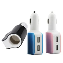 2017 Hot Car Usb Socket 3.1A 2 USB One Way Car Cigarette Lighter Socket Splitter Charger Power Adapter Car Charger Adapter