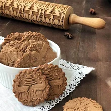 35/43 см для ухода за ребенком для мам Рождество тисненая скалка для выпечки печенья лапша печенье, фондан, пирог тесто гравировкой ролик олень; Снежинка