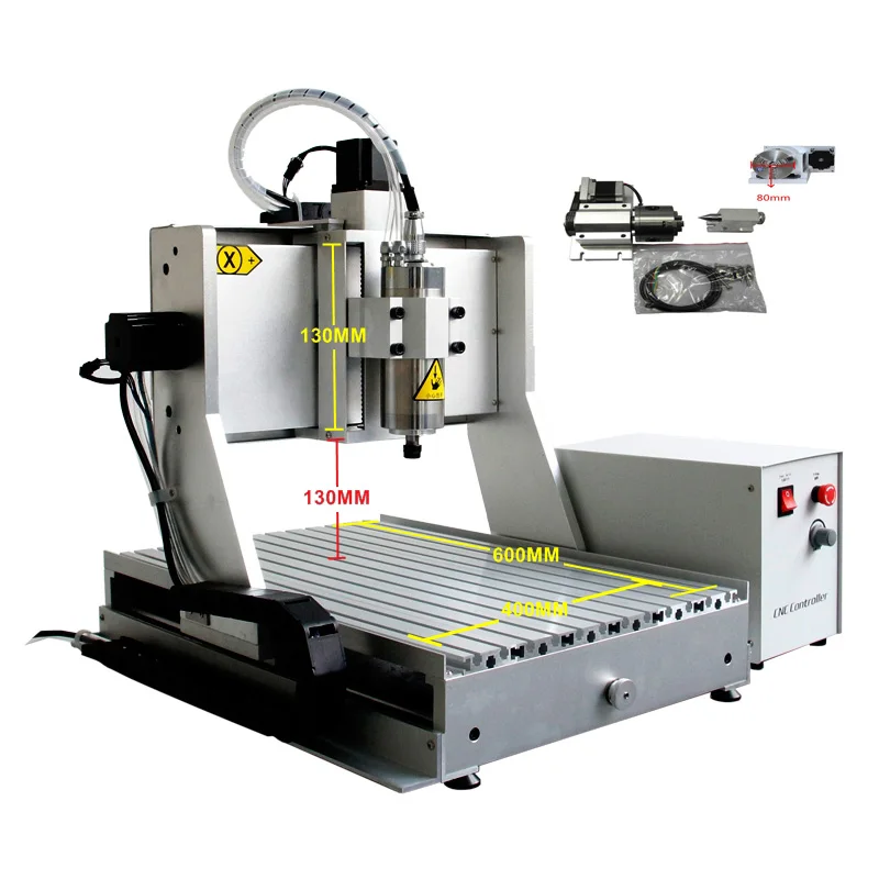 

LY CNC 6040 ZH-VFD 1.5KW Spindle Motor Wood Router Mini PCB Milling Machine 3 / 4 Axis Engraver Machine with Higher 130mm Z Axis
