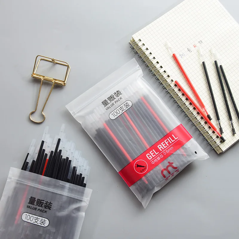 

Gel Pen Rods For Handles 100Pcs/Set 0.5mm Blue Black Red Ink Refill Office School Stationery Supplies