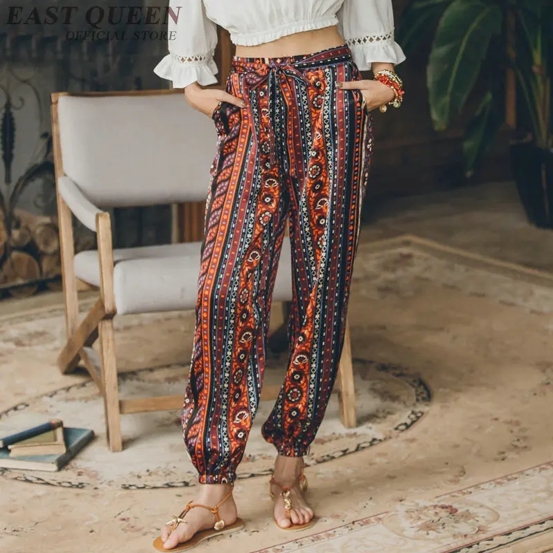 KK2239-Pantalones Hippie de verano para mujer, pantalones de playa, estilo bohemio, mexicana - AliExpress Ropa de