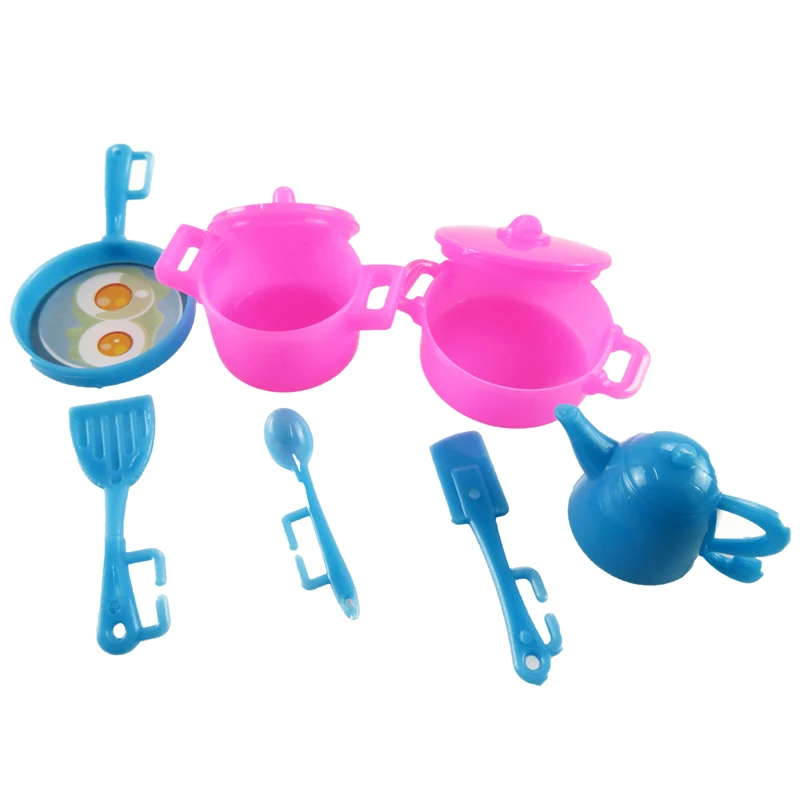 

7 Pcs/Set Mini Simulation Kitchenware Furniture Kitchen Cooking Toy Children Gift Kid Play Toys for 12 Inch Doll Accessories