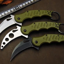 Новинка, складной нож Karambit 5Cr13, лезвие, ABS ручка, для тренировок, кемпинга, карманные тактические ножи для выживания, инструмент для повседневного использования