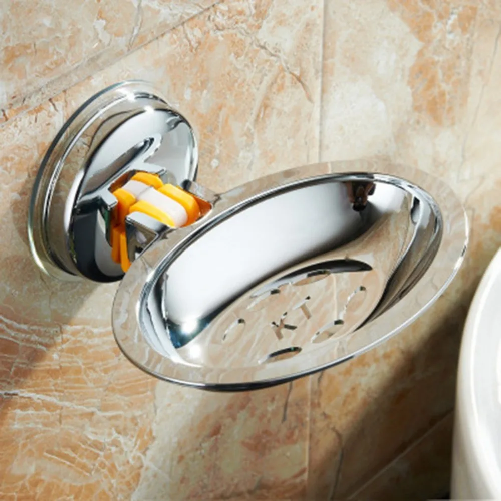 Bathroom Stainless Steel Soap Holder Vacuum Suction Cup Box Dish Storage Saver Shower Tray Accessories | Обустройство дома