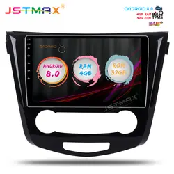 JSTMAX 10,2 "Android 8,0 автомобиль gps радио для Nissan Qashqai 2014 2015 2016 2017 Octa Core 4 GB + 32 GB авто стерео Мультимедиа